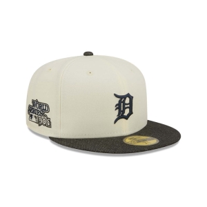 59fifty New Era Detroit Tigers MLB Chrome Fitted Gorras Blancos | EZLYO-7081