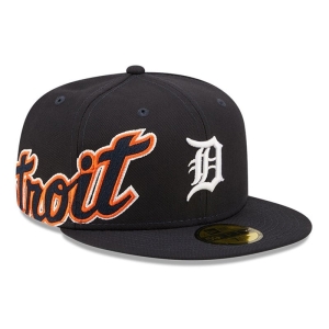 59fifty New Era Detroit Tigers MLB Side Split Fitted Gorras Azules | HDZSJ-2546