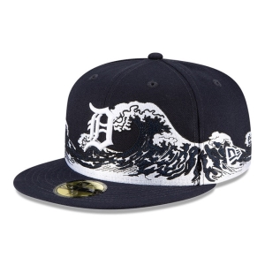 59fifty New Era Detroit Tigers MLB Wave Fitted Gorras Azules | PYECN-4813