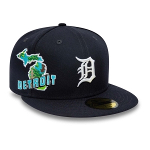 59fifty New Era Detroit Tigers Stateview Fitted Gorras Azules | ELWVZ-4981