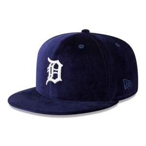 59fifty New Era Detroit Tigers Velvet Fitted Gorras Azules | BHVSU-3491