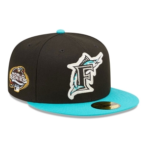 59fifty New Era Florida Marlins Ne Letterman Fitted Gorras Negros | PQJCA-0165