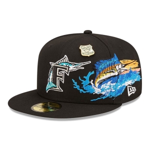 59fifty New Era Florida Marlins State Park Fitted Gorras Negros | YXJWG-2849