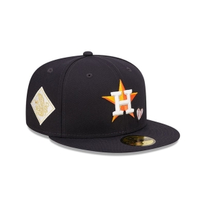 59fifty New Era Houston Astros MLB Team Heart Fitted Gorras Azules | BXQCV-0498