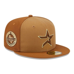 59fifty New Era Houston Astros Tri Tone Fitted Gorras Marrom | XPLOG-3624