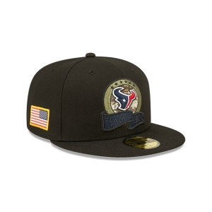 59fifty New Era Houston Texans NFL Salute To Service Fitted Gorras Negros | KUFZT-3465