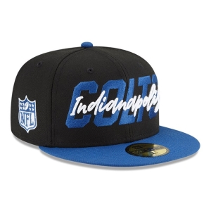 59fifty New Era Indianapolis Colts NFL Draft Fitted Gorras Negros | XPEFS-0971