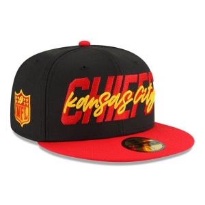 59fifty New Era Kansas City Chiefs NFL Draft Fitted Gorras Negros | ARHOM-4867