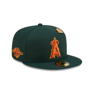 59fifty New Era La Angels Leafy Fitted Gorras Verdes | CZMBF-7861