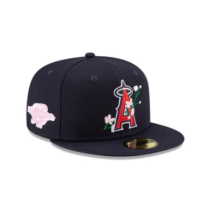 59fifty New Era La Angels Side Patch Bloom Fitted Gorras Azules | WJPMH-3956