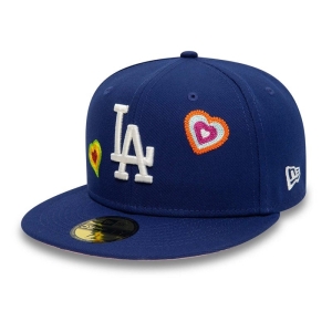 59fifty New Era La Dodgers Chain Stitch Heart Fitted Gorras Azules | MNIPG-1274