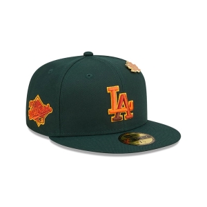 59fifty New Era La Dodgers Leafy Fitted Gorras Verdes | FDHNQ-7362