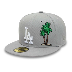 59fifty New Era La Dodgers Palm Tree Fitted Gorras Grises | AYSQH-8150