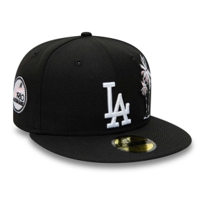 59fifty New Era La Dodgers Palm Tree Fitted Gorras Negros | GKABT-3604