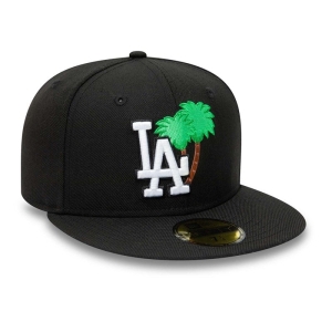 59fifty New Era La Dodgers Palm Tree Fitted Gorras Negros | RAYWG-3476