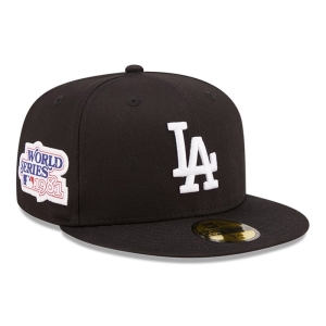 59fifty New Era La Dodgers Side Patch Fitted Gorras Negros | STOHG-7136