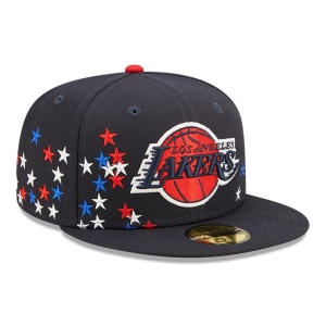 59fifty New Era La Lakers NBA Americana Fitted Gorras Azules | SFTAZ-7651