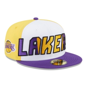 59fifty New Era La Lakers NBA Back Half Fitted Gorras Morados | DFTZQ-9412