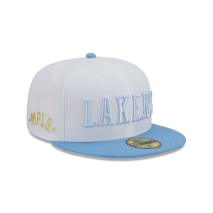 59fifty New Era La Lakers NBA Classic Fitted Gorras Blancos | CRTAD-0418