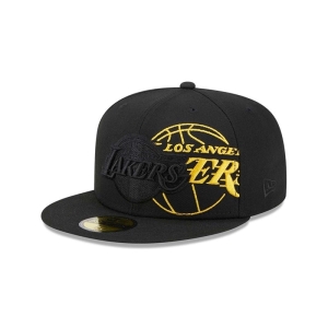 59fifty New Era La Lakers NBA Elements Fitted Gorras Negros | ZBCXR-2904