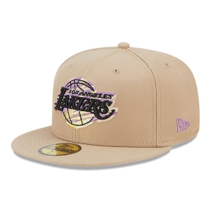 59fifty New Era La Lakers Team Neon Fitted Gorras Marrom | FZJIH-9638