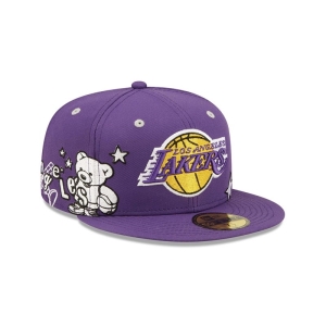 59fifty New Era La Lakers Teddy Fitted Gorras Morados | WIACT-3175
