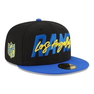 59fifty New Era La Rams NFL Draft Fitted Gorras Negros | COJEF-3701