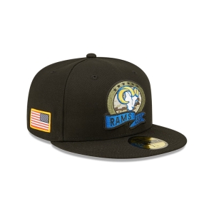 59fifty New Era La Rams NFL Salute To Service Fitted Gorras Negros | ESBAN-4352