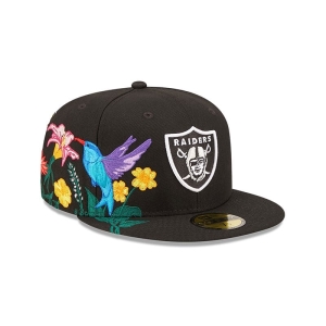 59fifty New Era Las Vegas Raiders NFL Blooming Fitted Gorras Negros | NKBAR-1258