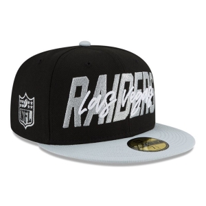 59fifty New Era Las Vegas Raiders NFL Draft Fitted Gorras Negros | TQXVP-8791