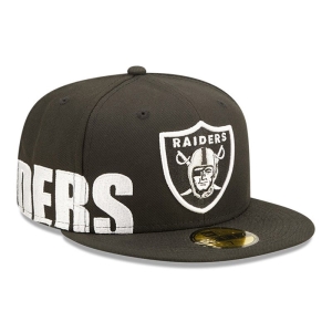 59fifty New Era Las Vegas Raiders NFL Side Split Fitted Gorras Negros | SXNFE-9302