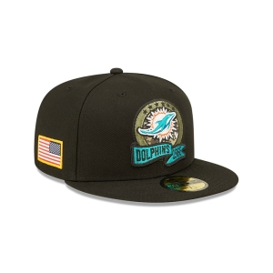 59fifty New Era Miami Dolphins NFL Salute To Service Fitted Gorras Negros | DFNMH-7540