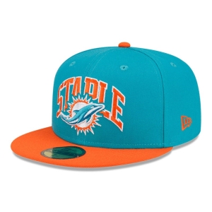 59fifty New Era Miami Dolphins X Staple Fitted Gorras Azules | REWIC-2651