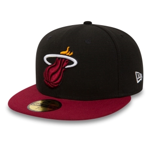 59fifty New Era Miami Heat Essential Gorras Negros | HXQEL-3610