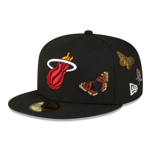 59fifty New Era Miami Heat Felt X NBA Fitted Gorras Negros | ZACKG-7542