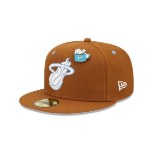 59fifty New Era Miami Heat Hot Cocoa Fitted Gorras Marrom | QOLDC-7306