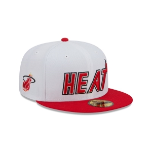 59fifty New Era Miami Heat NBA Classic Fitted Gorras Blancos | LEZXM-6521
