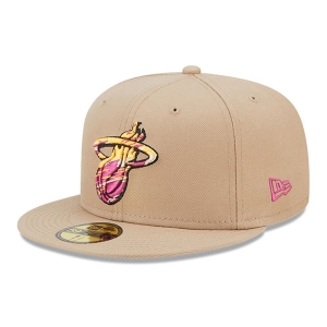 59fifty New Era Miami Heat Team Neon Fitted Gorras Marrom | GSEBH-1832