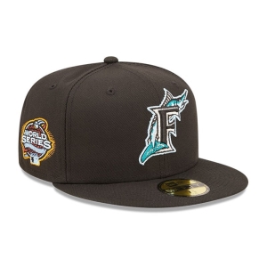 59fifty New Era Miami Marlins MLB Cloud Fitted Gorras Negros | OKJLU-2197