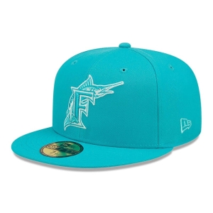59fifty New Era Miami Marlins Monocamo Fitted Gorras Azules | JZHWN-3504