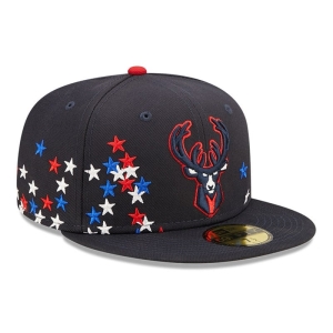 59fifty New Era Milwaukee Bucks NBA Americana Fitted Gorras Azules | EDMQB-7520
