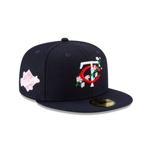59fifty New Era Minnesota Twins Side Patch Bloom Fitted Gorras Azules | JIQGR-7490
