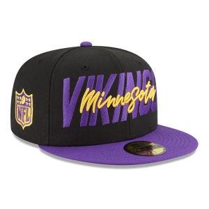 59fifty New Era Minnesota Vikings NFL Draft Fitted Gorras Negros | WGNVL-1304