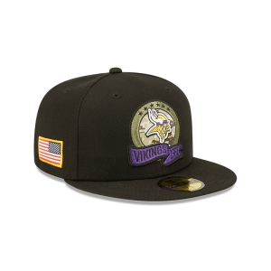 59fifty New Era Minnestota Vikings NFL Salute To Service Fitted Gorras Negros | TCDPI-7061