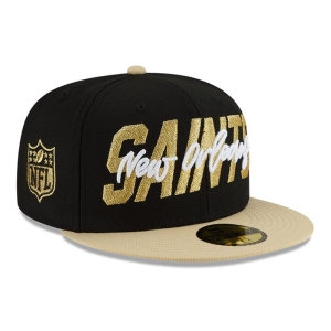 59fifty New Era New Orleans Saints NFL Draft Fitted Gorras Negros | UKZJI-4902