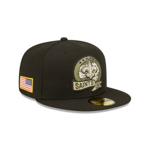 59fifty New Era New Orleans Saints NFL Salute To Service Fitted Gorras Negros | ZMXSL-6738