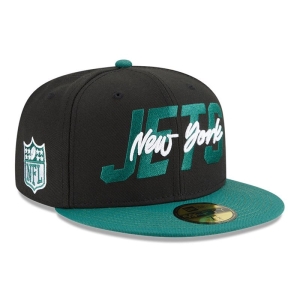 59fifty New Era New York Jets NFL Draft Fitted Gorras Negros | BKSEF-3479