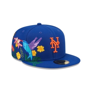 59fifty New Era New York Mets MLB Blooming Fitted Gorras Azules | CDQPL-0341