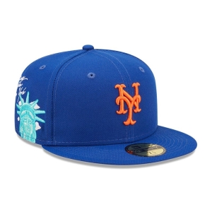 59fifty New Era New York Mets MLB Cloud Fitted Gorras Azules | NWAYD-2941