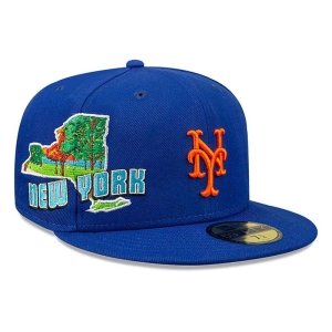 59fifty New Era New York Mets Stateview Fitted Gorras Azules | GFZJD-9167